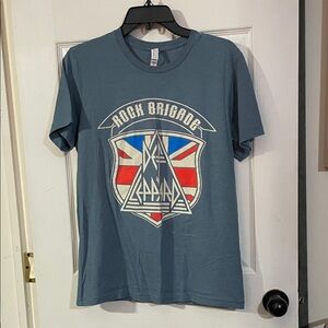 Bella Canvas DEF LEPPARD Rock Brigade Graphic Tee - Blue. SIZE M